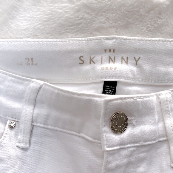 WHBM White Skinny Crop Stretch Jeans | Size 2L - Picture 7 of 9
